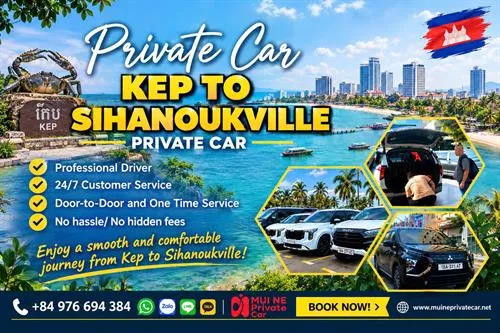Kep to Sihanoukville Private Car Transfer